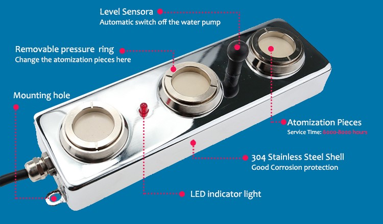 high quality Stainless steel industrial use Ultrasonic transducer mist maker