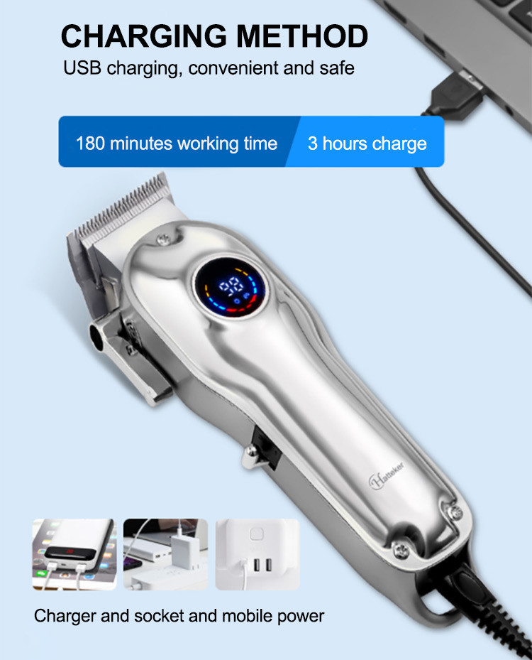 100% Waterproof Cordless Pro Home Barber Kit LED Display for Men