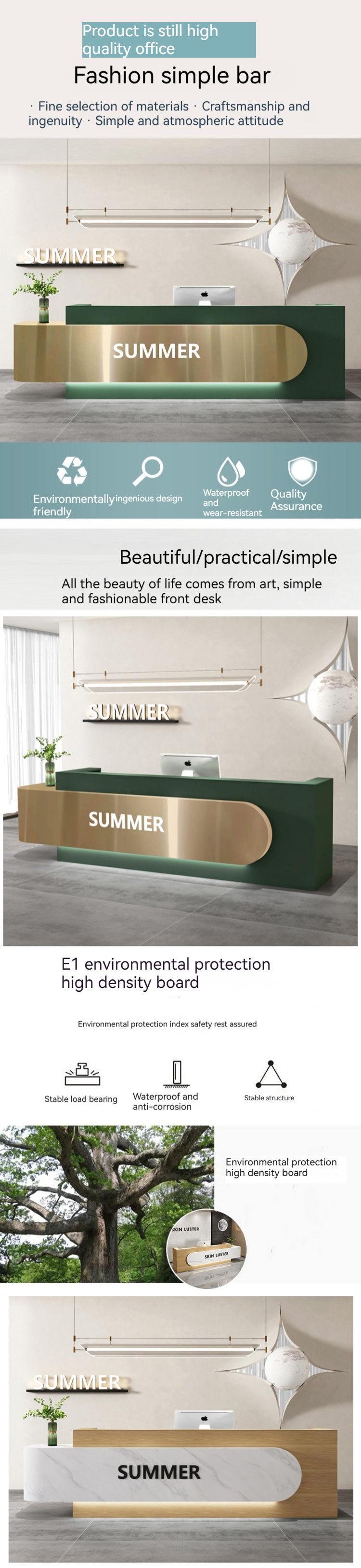 Drawer Storage Cabinet for Organized and Front Desk in Beauty Salon or Clothing Store