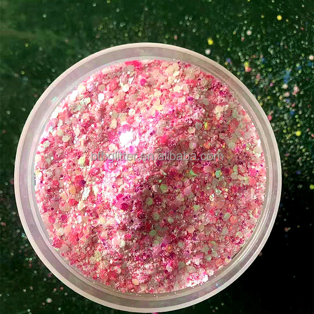 Chunky Mixed Glitter Hexagon Mixed Chunky Glitter Mixes Eco-friendly Resistant Solvent Polyester Pearl Iridescent