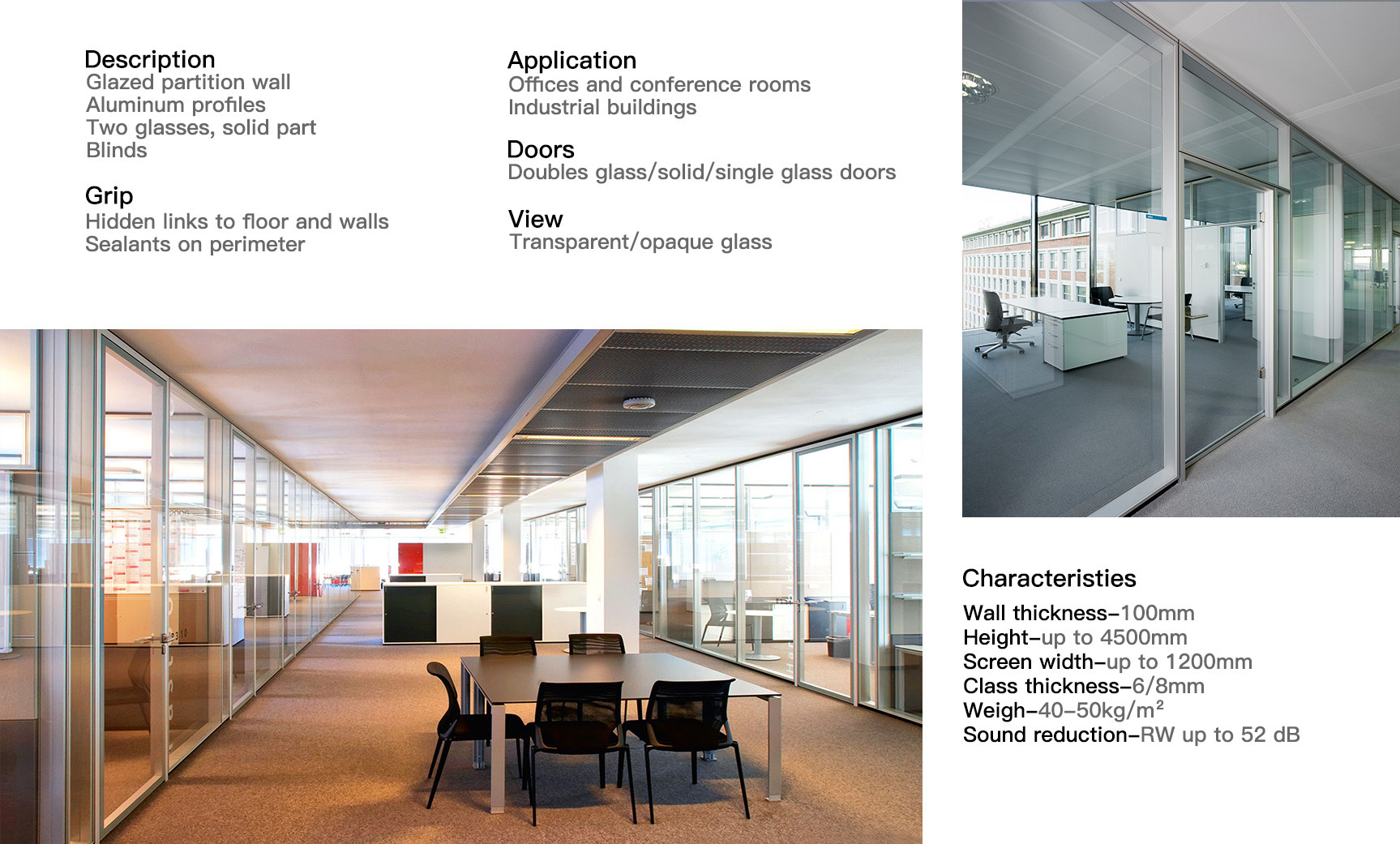 Divider Screen Aluminum Frame Glass Partition Wall For Multi Function Room