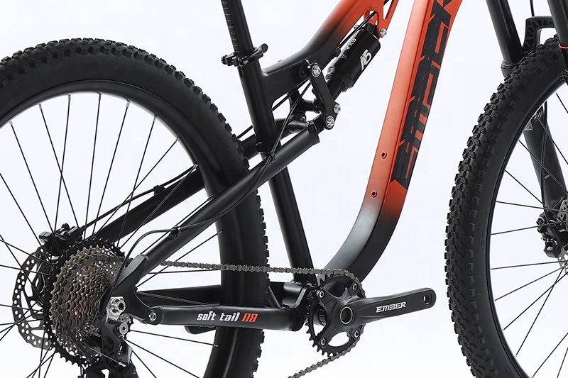 GOMID Trail Full Suspension Mountain Bike SHIMANO Gear Kit Soft Tail Thru Axle Design and Aluminum Alloy Rim Material