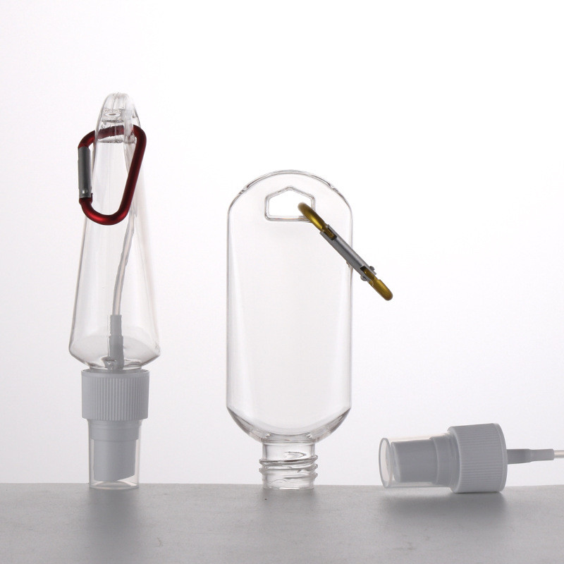 60ml 50ml Alcohol Keychain Spray Bottles Empty Heart Hook PET