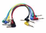 Colorful 6pcs Audio Visual Cables , Electric Guitar Cable 90 Degree 6.35mm