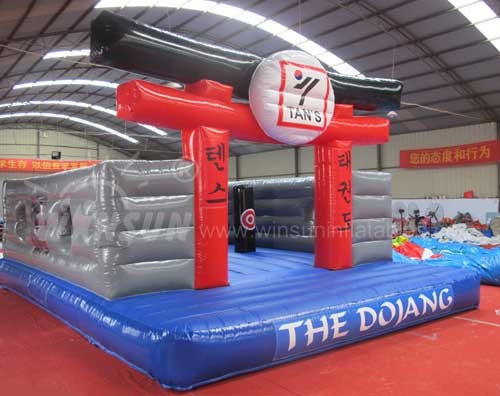 Karate Kids Inflatable Bounce House For Kindergarten / Home Yard