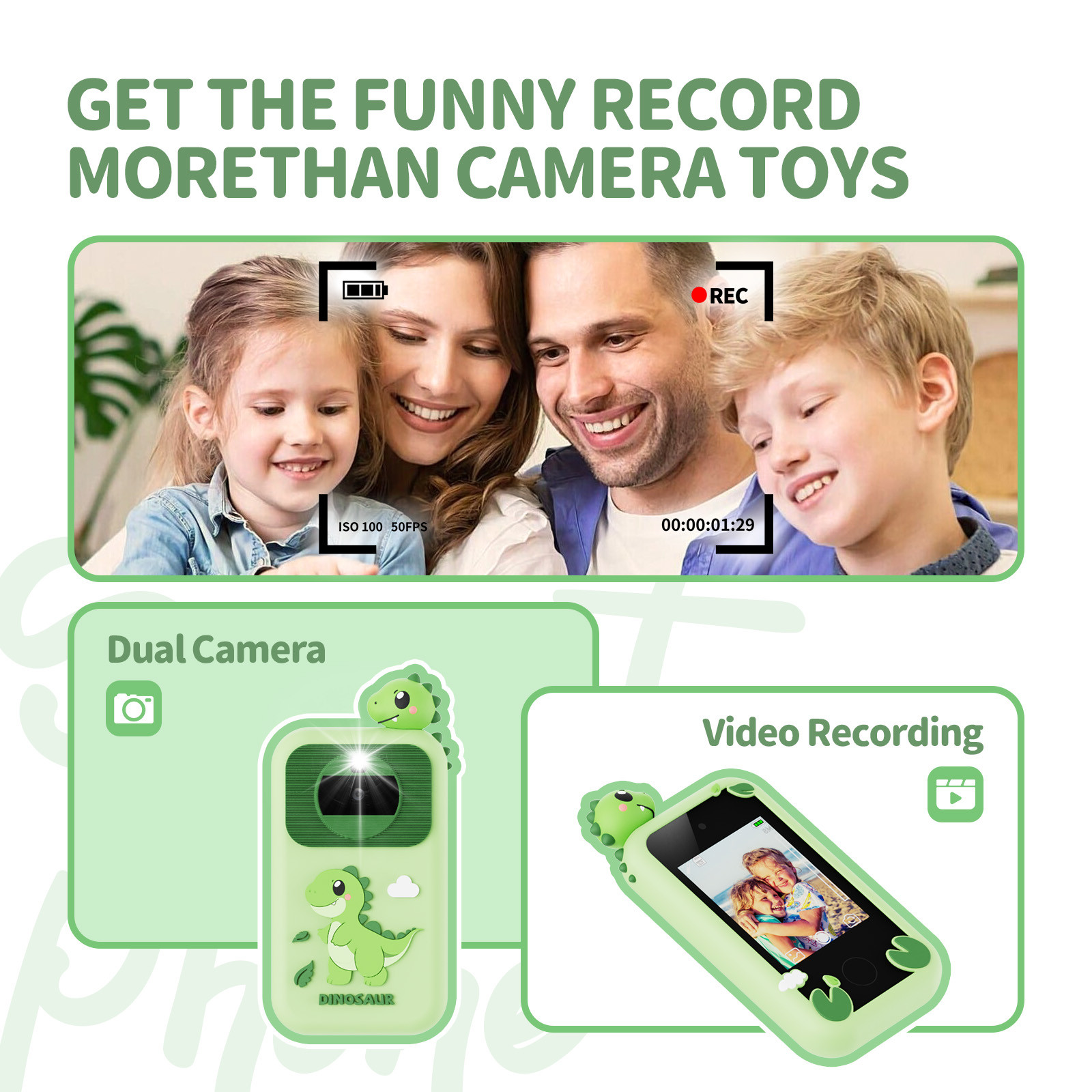 Kid Learning Partner Kid Toy Camera Phone Music Player Funny Record Moment With Dual Camera