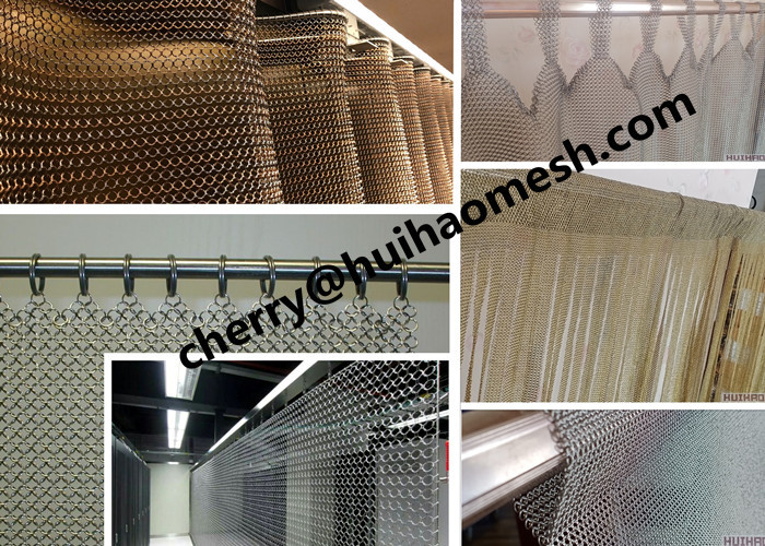 Design And Manufacture Metal Mesh Curtain With Stainless Steel Rings