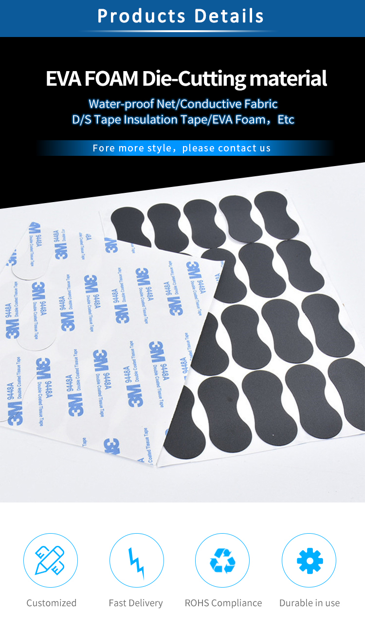 High Resistance Die Cut EVA Foam Insulation With Double Sides Strong Adhesive