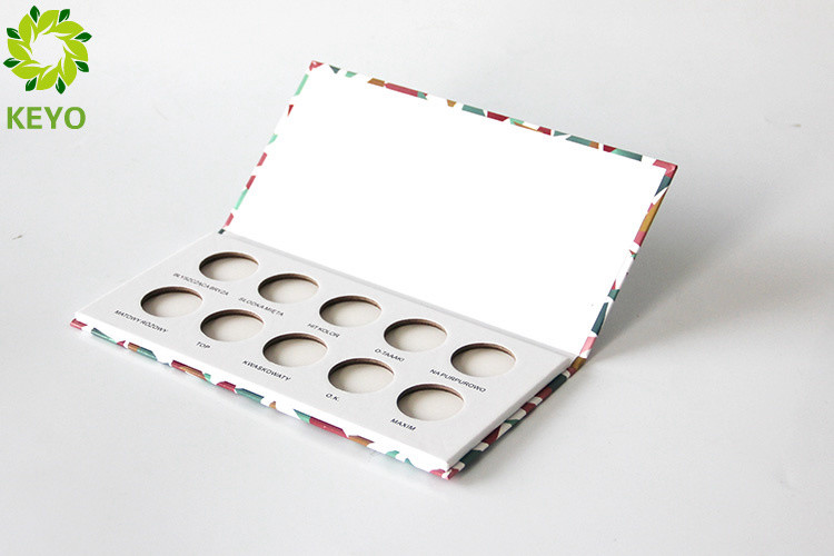 Custom Color Rectangle 10 Pans Magnetic Eyeshadow Palette Paper Material Made