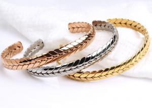 China Stainless Steel wheat opening bracelet golden titanium steel bracelet lover couple jewelry gift accessories wholesale