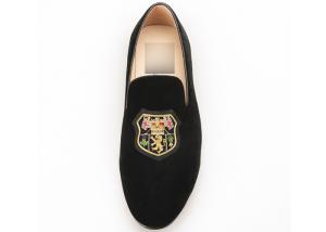 China Skull Style Slip On Velvet Loafers , Luxury Mens Leather Loafers Shoes wholesale