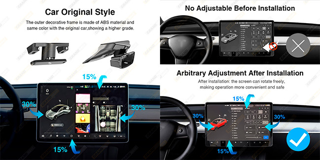 30 Degree Tesla Model Y Screen Swivel Bracket Tesla Model 3 Swivel Screen