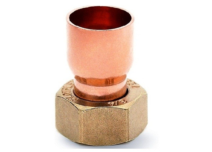 Copper Straight Tap Connector , 15mm To 22mm Flexible Tap Connector With Threaded Hose Barb Ends