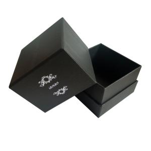 China Empty Black Candle Packaging Box Siliver Foil Stamping Logo wholesale