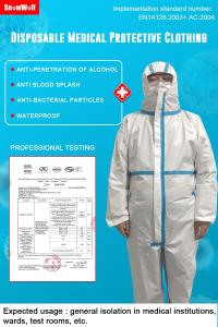 China Plastic Disposable Protective Gowns / Disposable Body Suit Good Strength wholesale