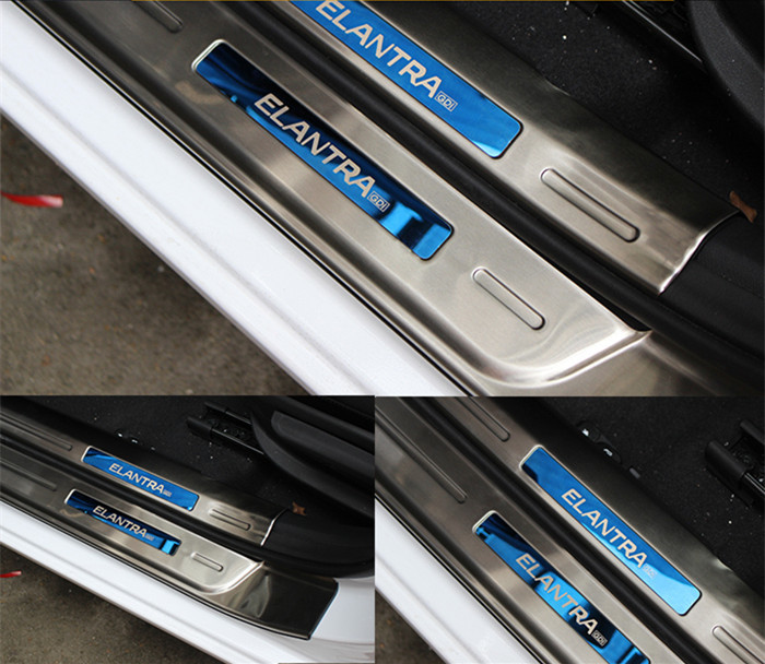 Hyundai Elantra 2016 Avante Inner and Outer Illuminated Stainless Steel Door Sills