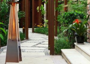 China 2270mm H Silver Stainless Steel Outdoor Garden Gas Real Flame Butane Patio Heater wholesale
