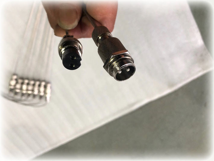 Mineral Insulated K Type Thermocouple With 2 Contacts Connector SS304 Sheath Extension Cable