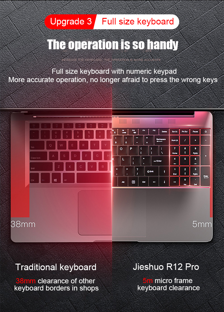 15.6inch Ultra Thin Laptop Computer 16G RAM 512GB SSD 1920x1080 Resolution