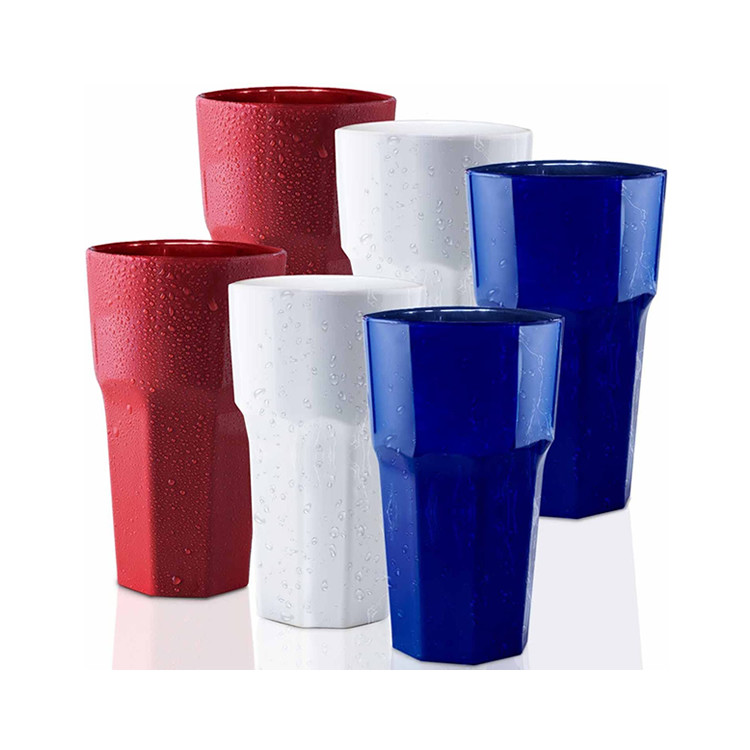 OEM Transparent San Plastic Whisky Glasses Customized Logo Color