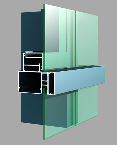 Square Aluminium Curtain Wall Profile 0.8mm-3mm Thickness Customized Color