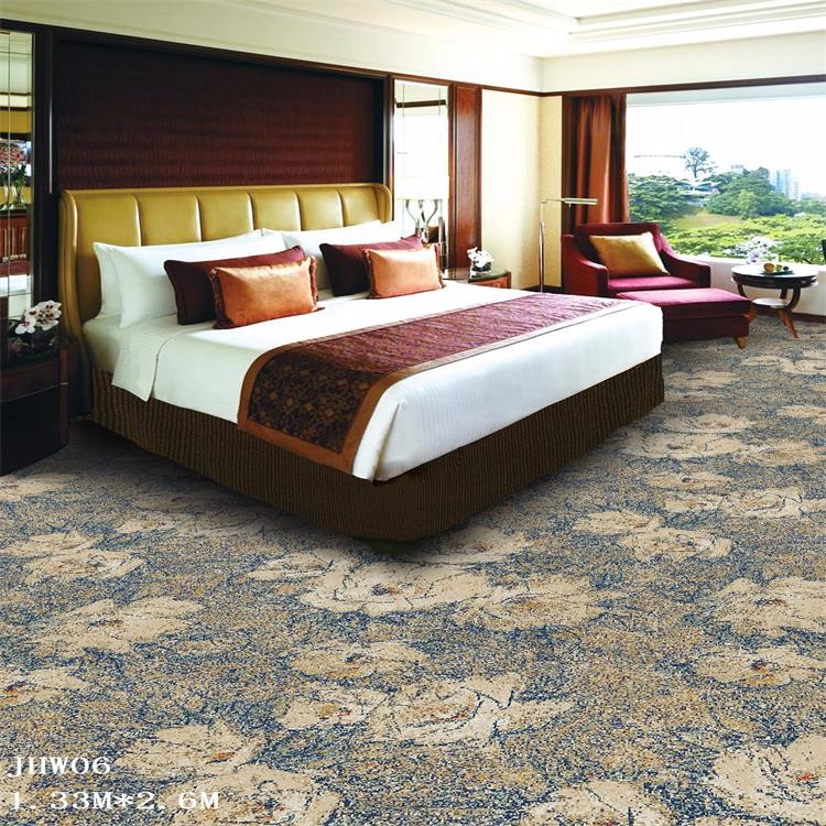 Nylon brown printed wall to wall carpet for guest room