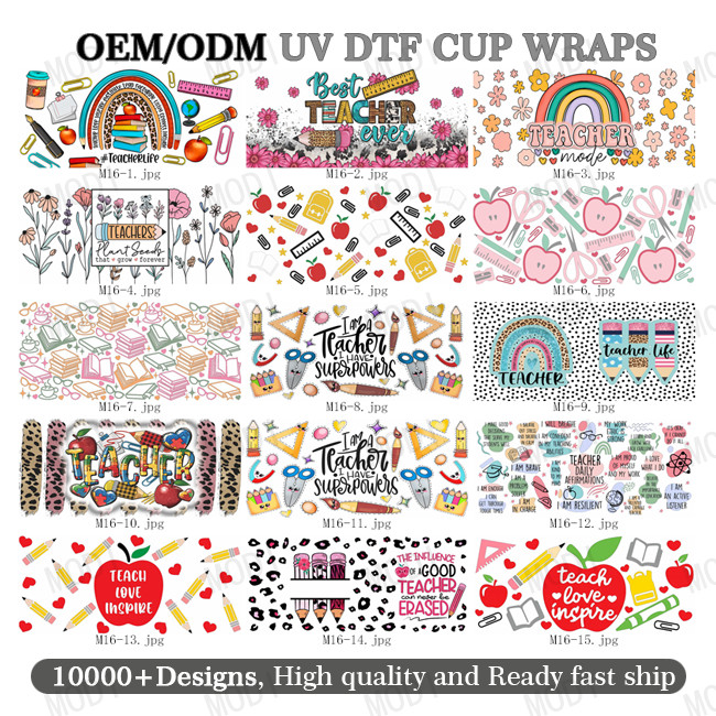 High Quality UV Printing Mother'S Day UV DTF Cup Wrap Transfer Tumbler Wraps Custom Design Transfer Sticker For Cups