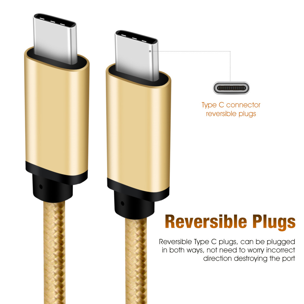 Nylon Braid Usb C To Usb C Cable , Type C Data Cable For Samsung S9 / S8