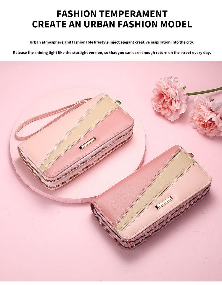 2021 Female Luxury Purses Leather Women Wallets Long Zipper Wallet Ladies Clutch Bag