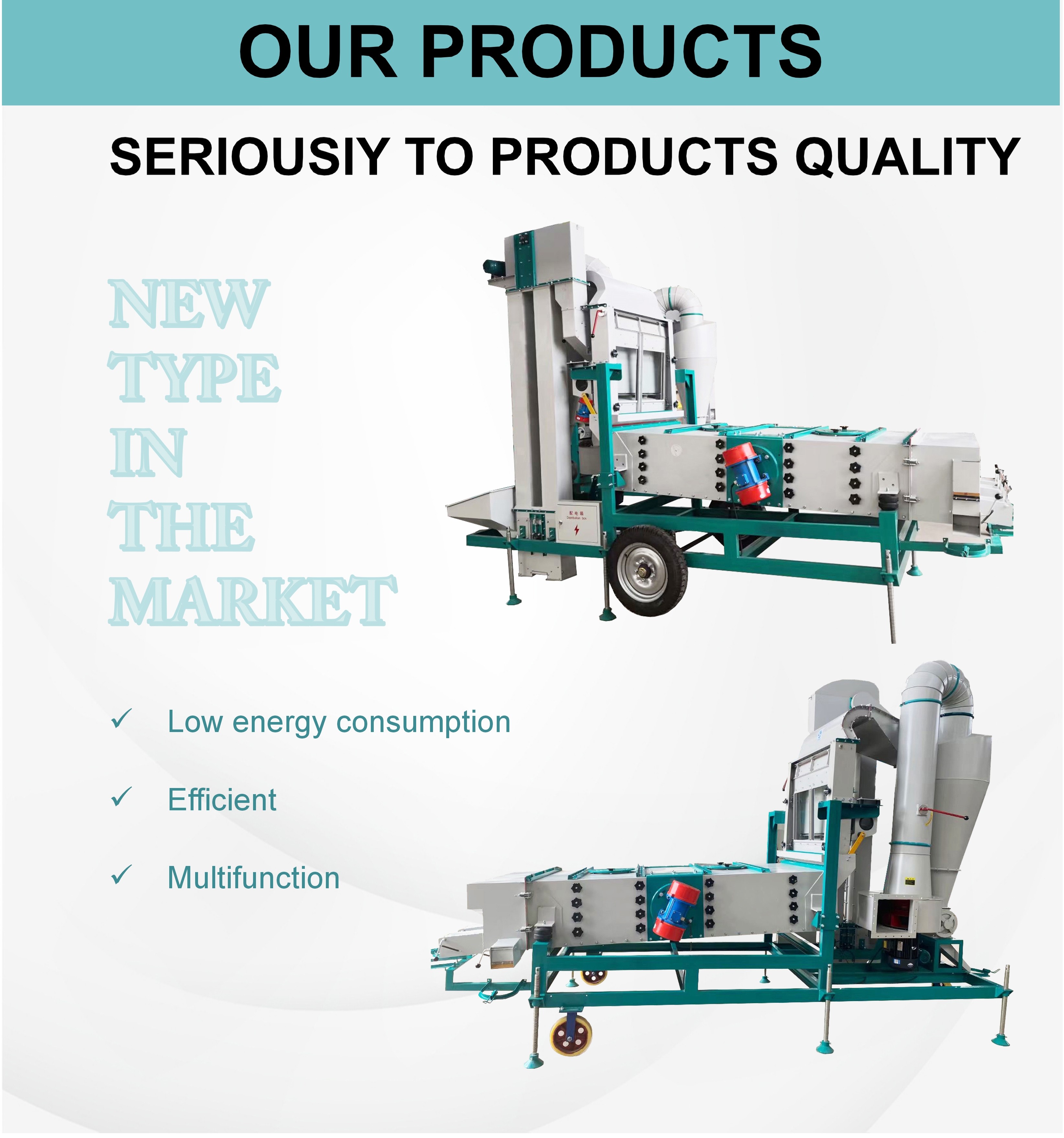 Paddy Rice Seed Soya Bean Cleaning Equipment Grain Processing Machine