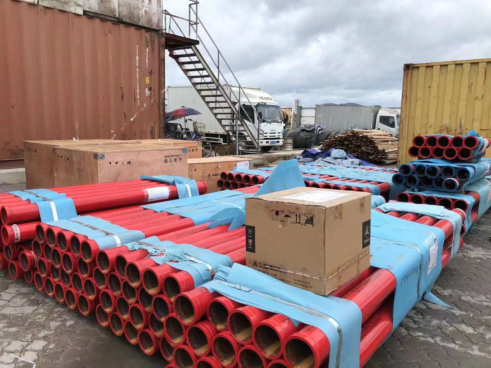 7260×2125×2685 Used Concrete Trailer Pump With Rexroth Kawasaki Oil Pump