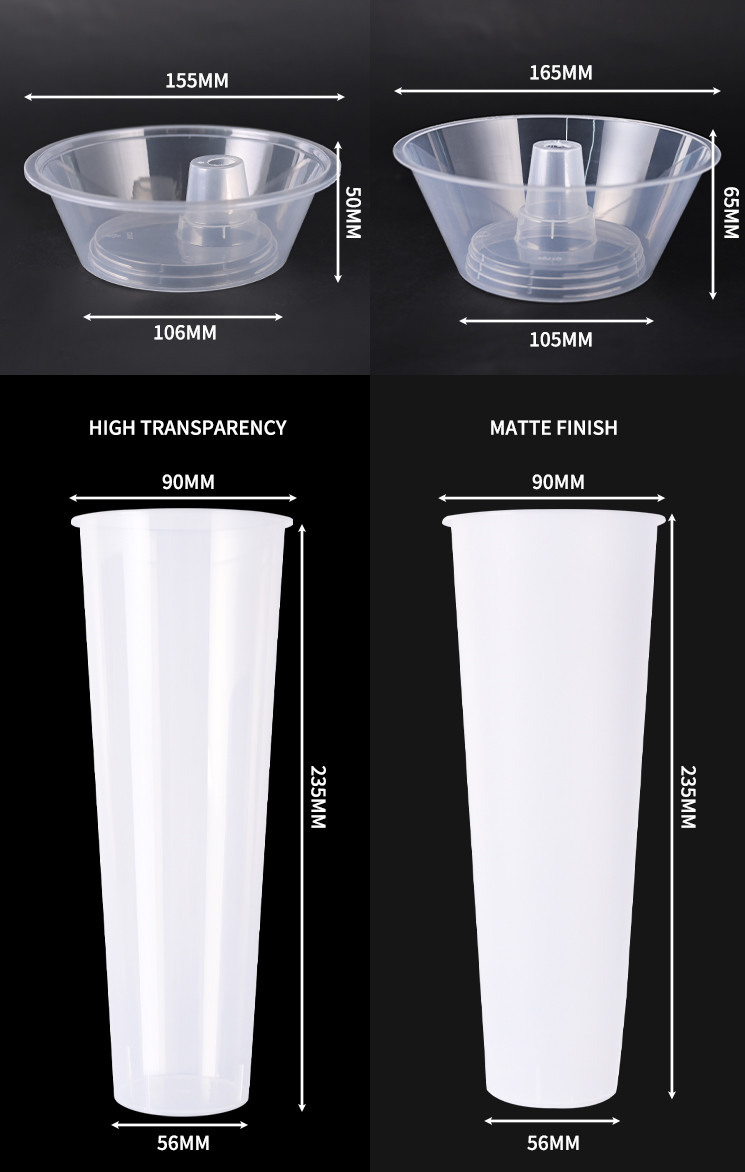 2 In 1 90mm Diameter PP Plastic Cups With Snack Tray OEM ODM Service 5000pcs