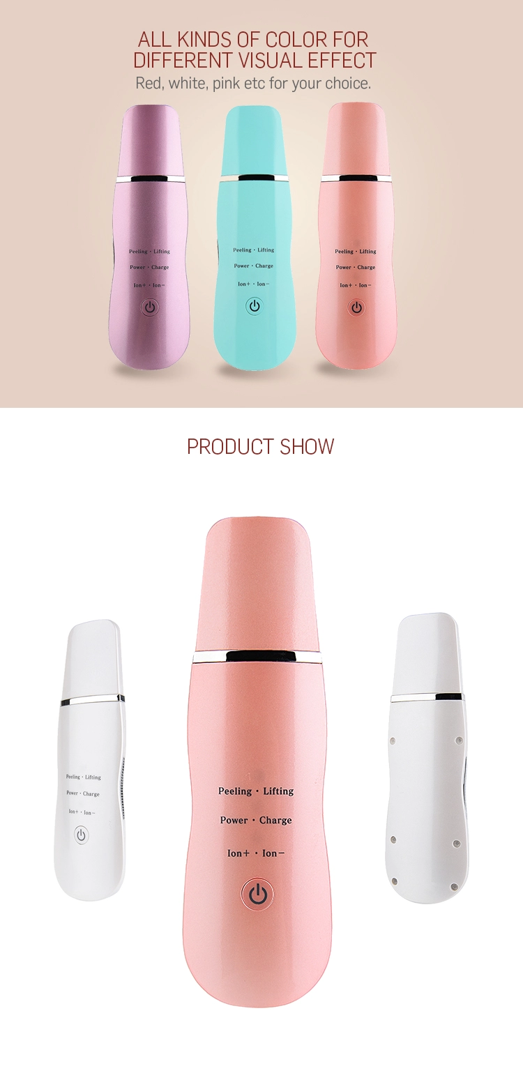 ABS Ultrasonic Skin Scrubber Vibration Face Spatula 3 Modes