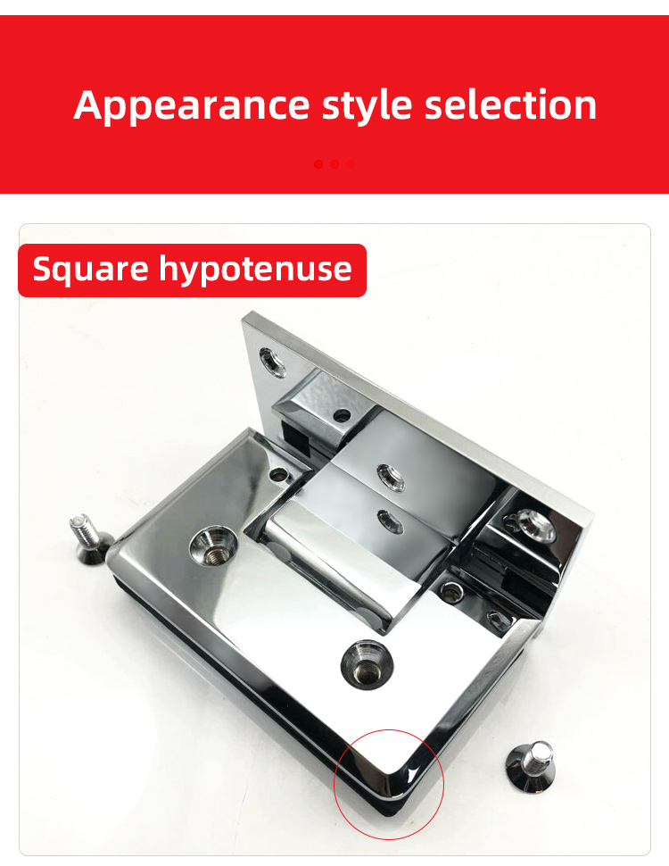 90 Degree Glass Hinge Modern Design for Stainless Steel Shower Door Glass Door Handle