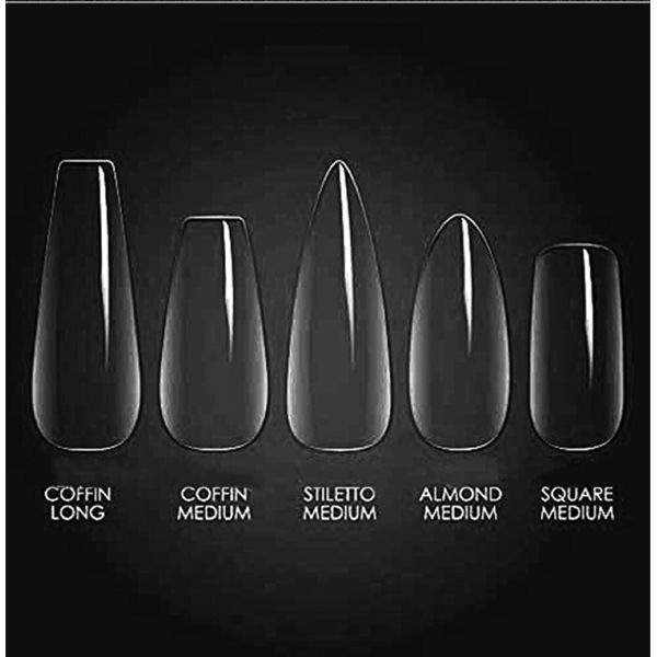 Acrylic Easy Tapered Long Clear XL XXL XXXL Straight No Non C Curve Square Nail Tips Stiletto Nail Tip Full Coverage