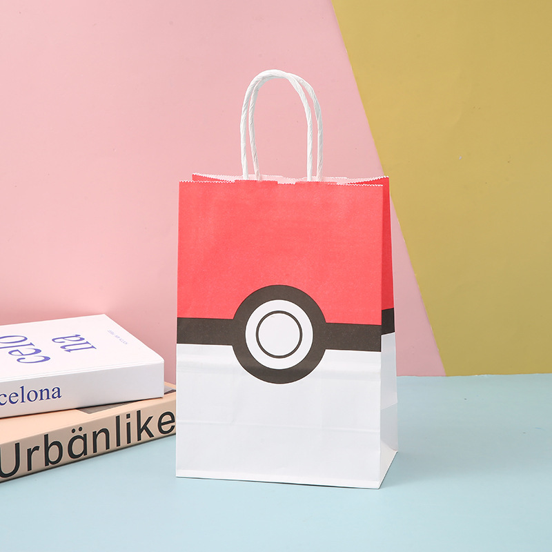 Custom Logo Cartoon Kraft Paper Hand Packing Candy Food Party Paper Bag for Canned Food