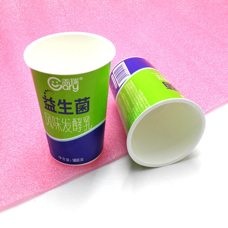 Printed Biodegradable Paper Yogurt Cup Disposable 4oz 6oz For Ice Cream