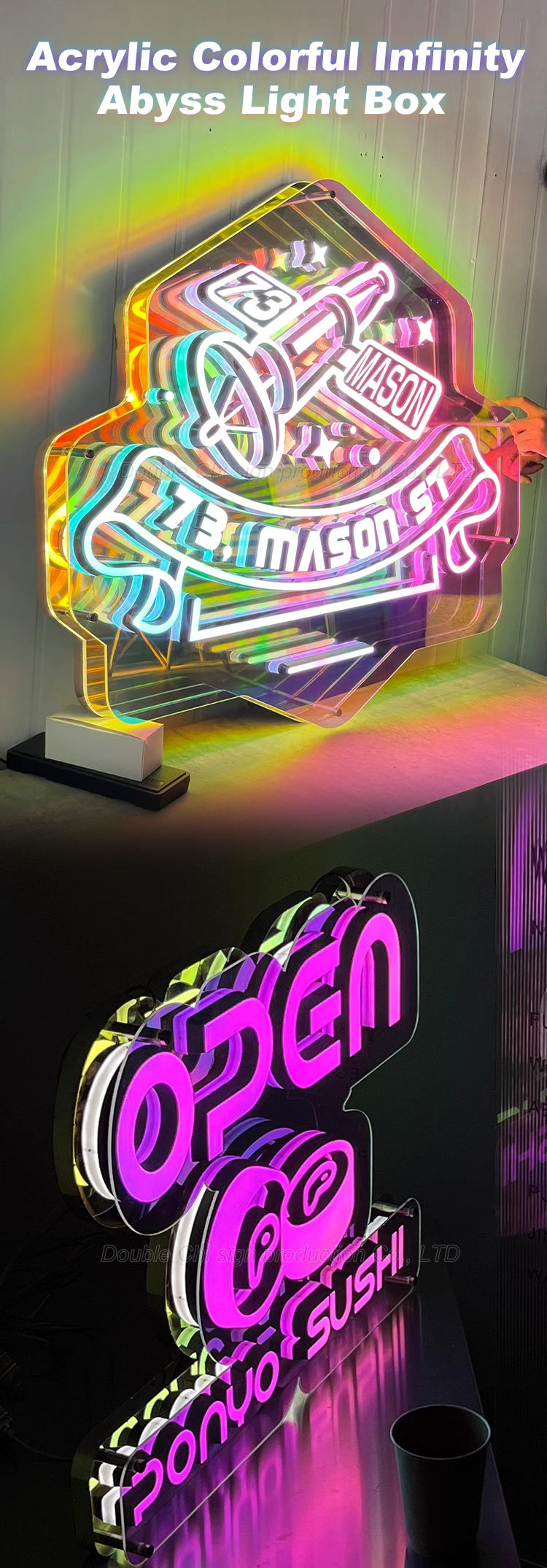 Mini Luminous Character 3D Billboards Infinity Mirror LED Letters with Wireless Channel