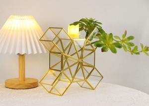 China Windmill shape glass artifact greenhouse candlestick copper strip gold decoration household window display wholesale