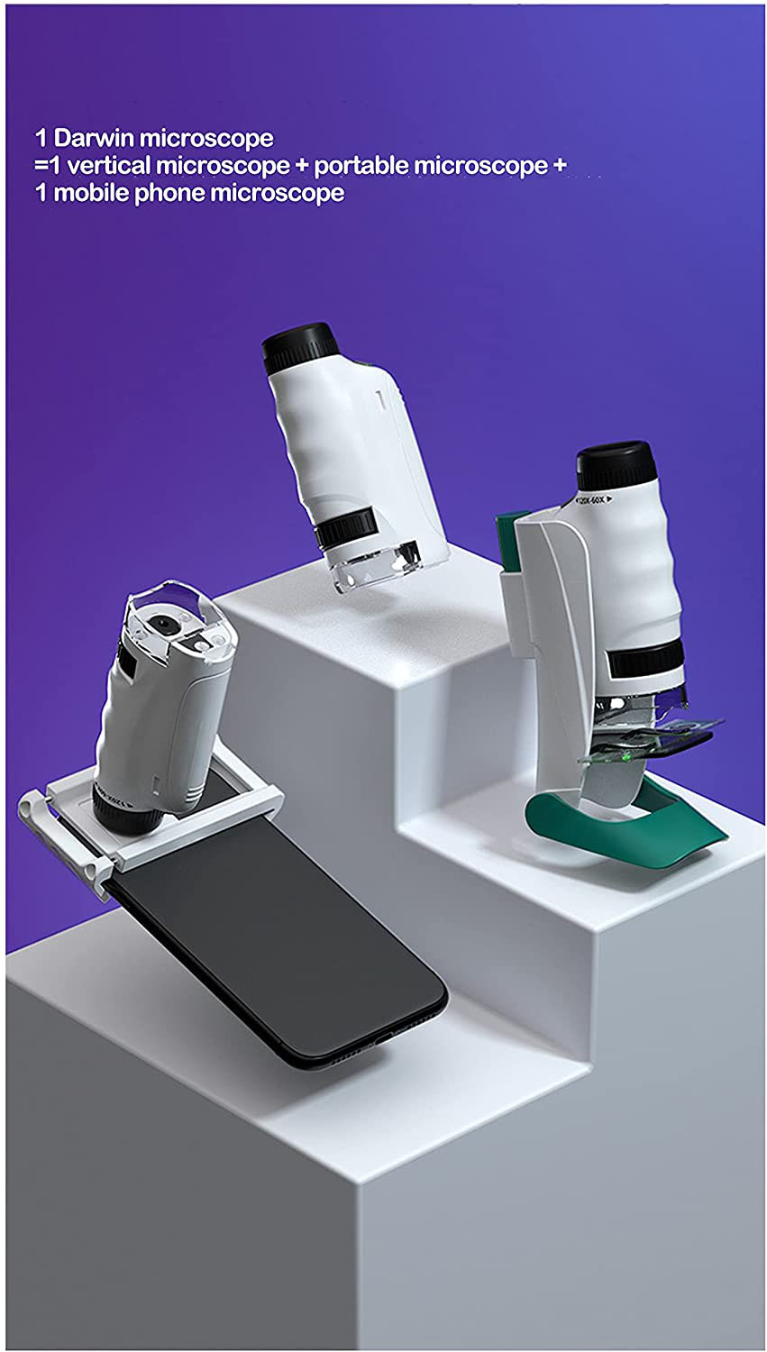 Metal Mini Microscope for Kids' Professional Biological Experiments and Teaching Aids