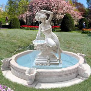 China Stone Fountain Carved Marble Water Fountain for Garden Outdoor wholesale