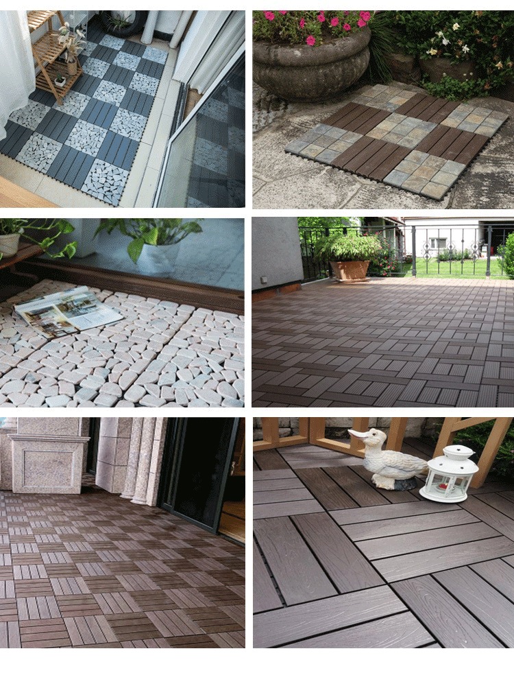 300x300x22/25mm Size Interlocking Decking Tiles with Wood-Plastic Composite Flooring