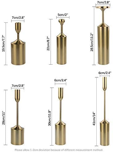 Candlestick Holders for Pillar Candles Gold Metal Candle Holders Set