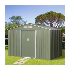 China 64.5kg Galvanised Steel Storage Shed AJUNION 9 x 6FT 2 Doors for Garden Building Shed wholesale