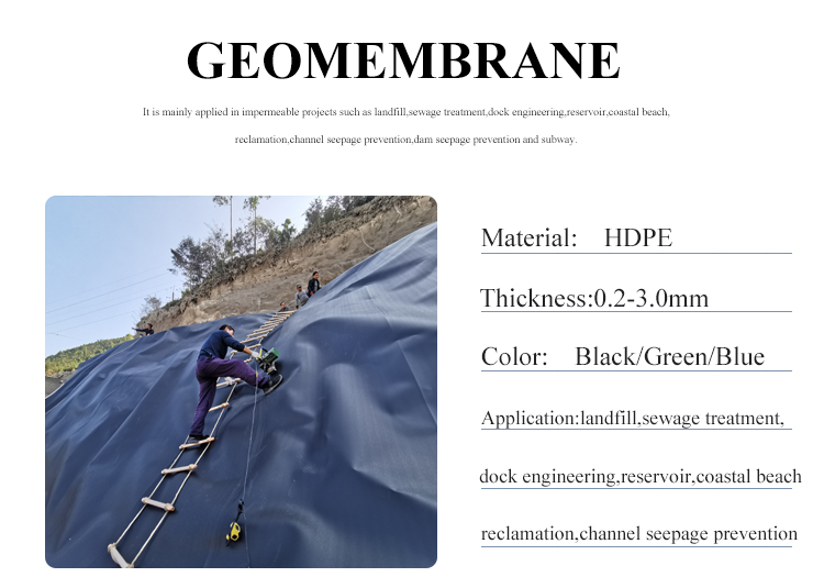 Fish Pond Shrimp Pond Dock Engineering Reservoir Geomembrana Waterproof Membrane Dam Liner