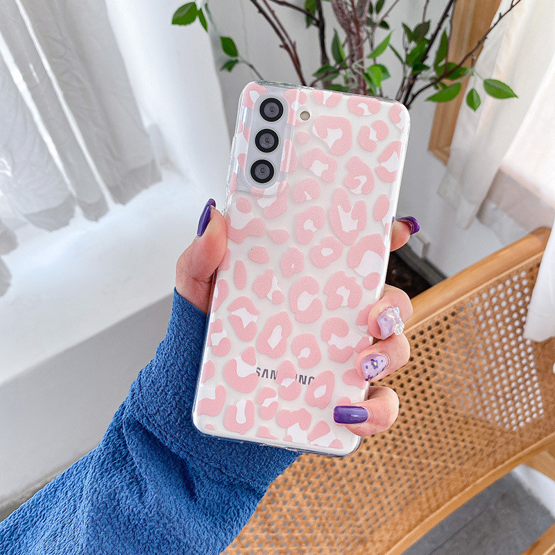 Soft Designer Cell Phone Cases Leopard Cow Print For Samsung S20 S21 A71 A51