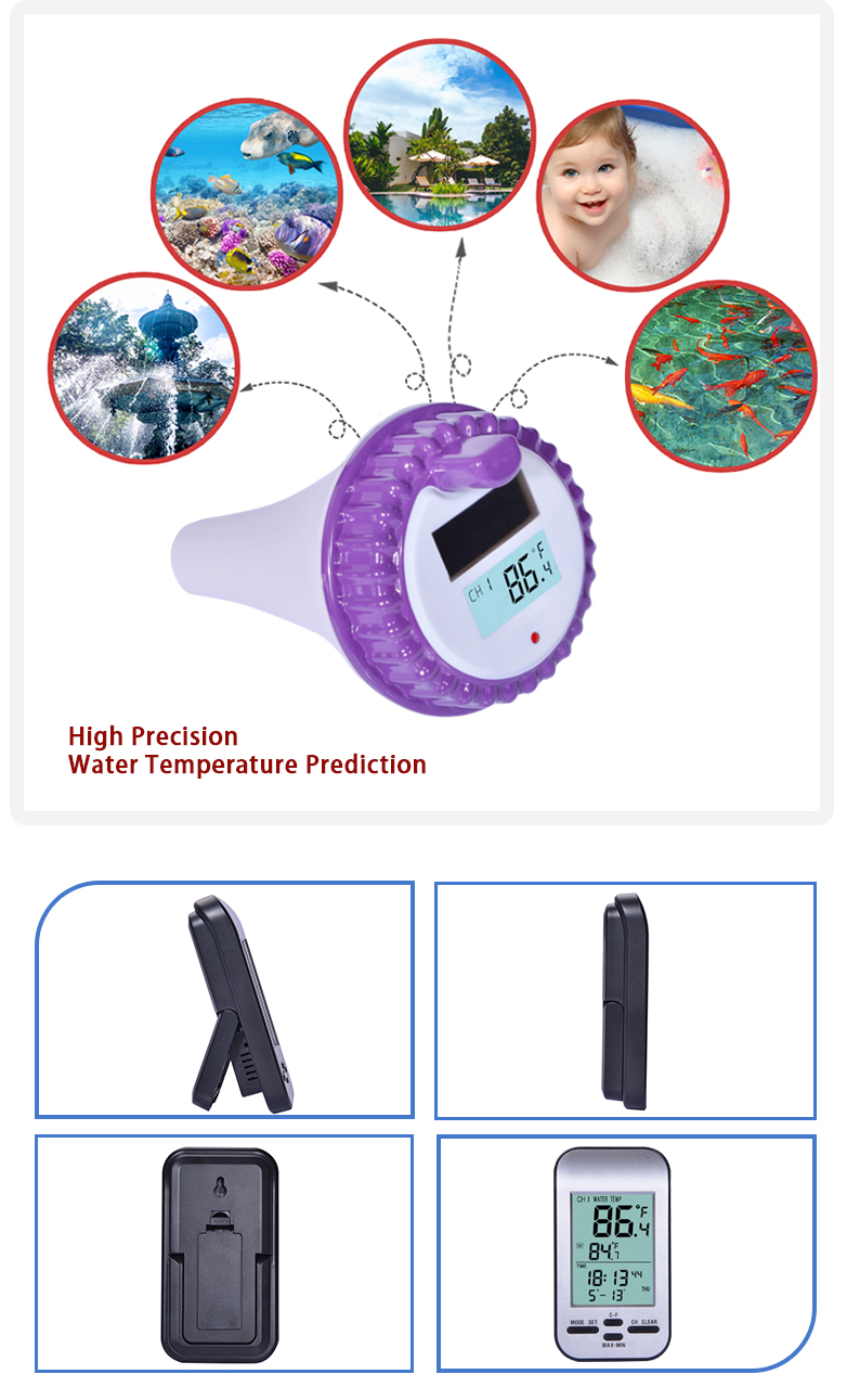 Wireless Solar Floating Water Thermometer For Elderly And Children Supply Voltage 7-15V