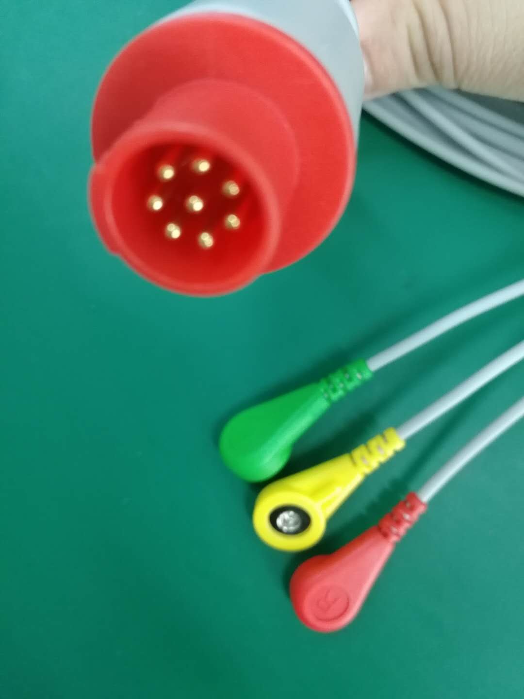 Bionet ECG Cable 3 Leads Round 8Pin Red Connector With IEC Standard