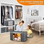 90L LARGE STORAGE BAGS, 6 PACK CLOTHES STORAGE BINS FOLDABLE CLOSET ORGANIZERS
