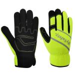 Hi Visibility Green Mechanics Wear Gloves With Reflective Printing